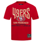 San Francisco 49ers City Tour 20 Tee in red showcasing team logo and design