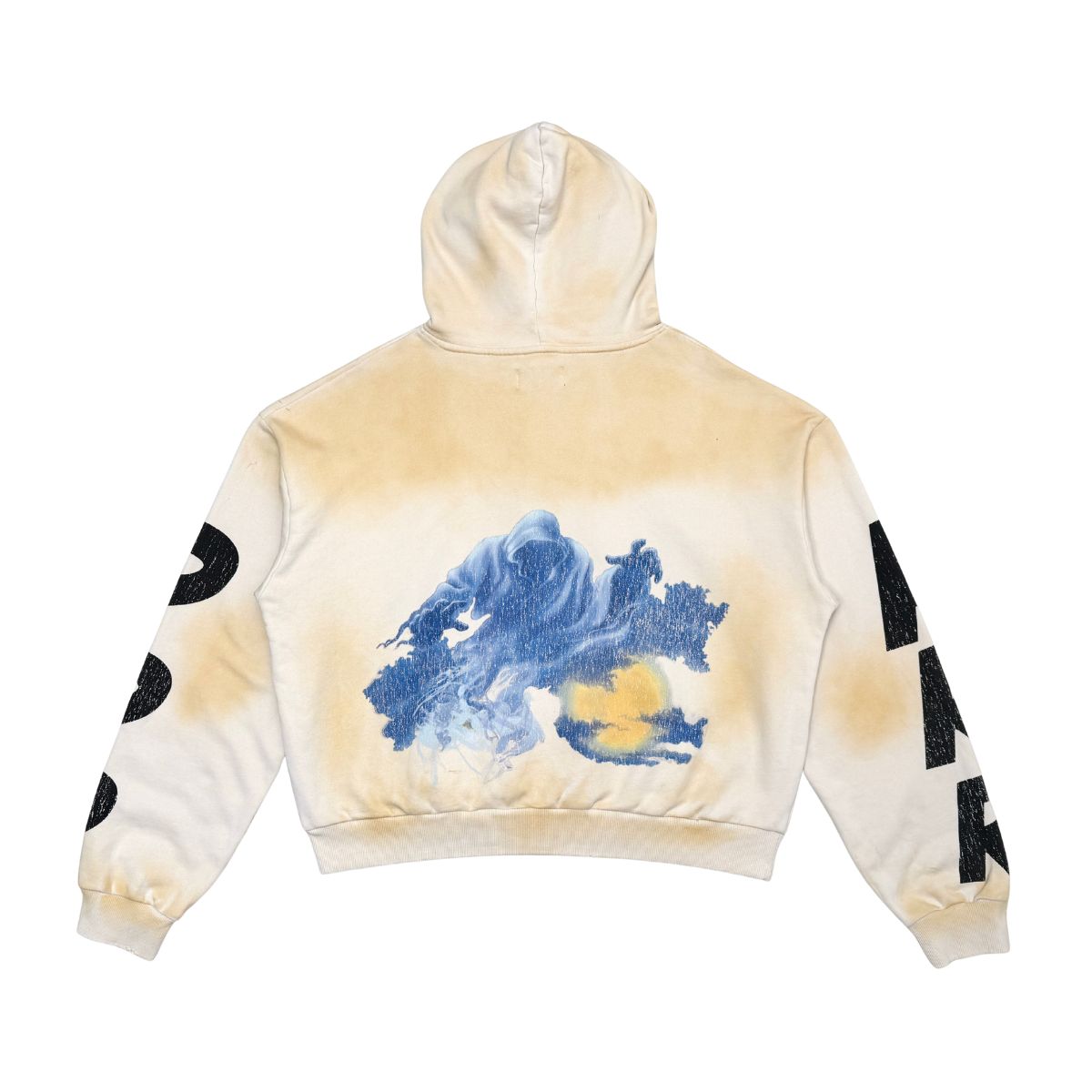 Rare Peace "Dark Age 2.0" Rhinestone Washed Ecru Pullover Hoodie