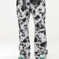 Stylo Tapestry Stacked White Black Denim Jeans with distressed details and frayed hems