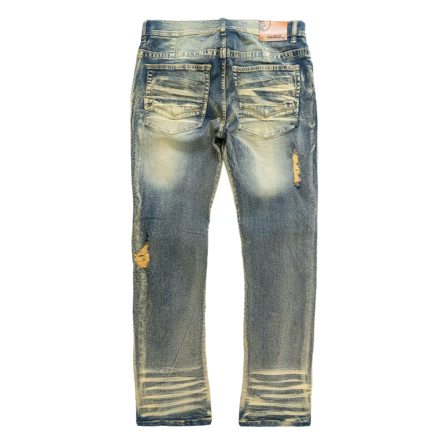 Makobi Moreli Dirt Denim Jeans with adjustable waistband and classic five-pocket design