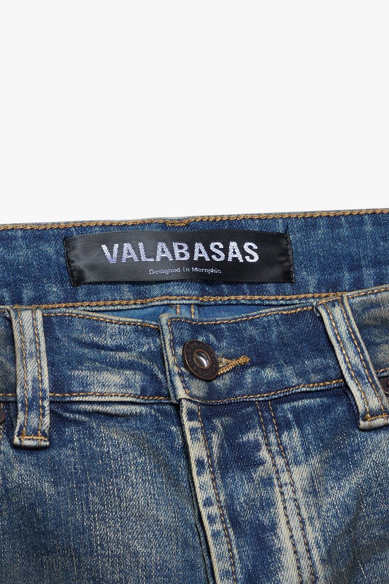 Valabasas "Fax" Dirty Blue Washed Stacked Denim Jeans