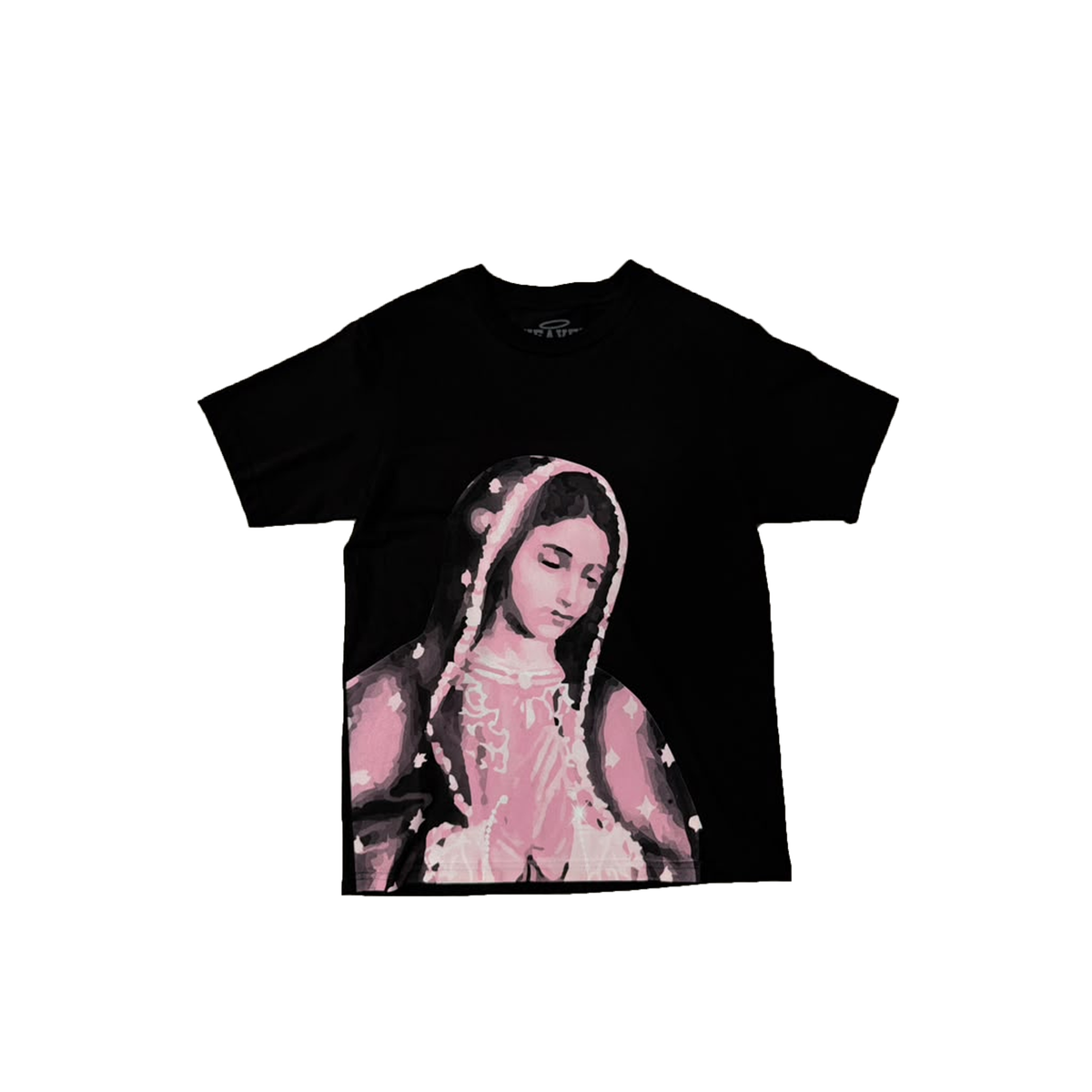 Heaven Virgen De Guadalupe/Arc Logo Tee  - Black/Pink