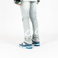 Side view of PHEELINGS Luminous Love Light Blue Flare Stack Denim jeans showcasing the light blue color