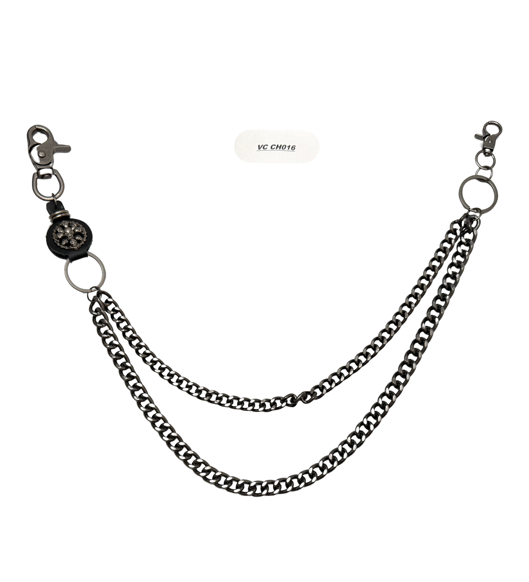 Vicious Skulls Chains for Denim in black trim, style VCCH16, featuring skull motifs and chain embellishments