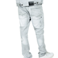 Close-up of Makobi Moreli Grey Denim Jeans M1979 highlighting durable denim fabric and modern stitching