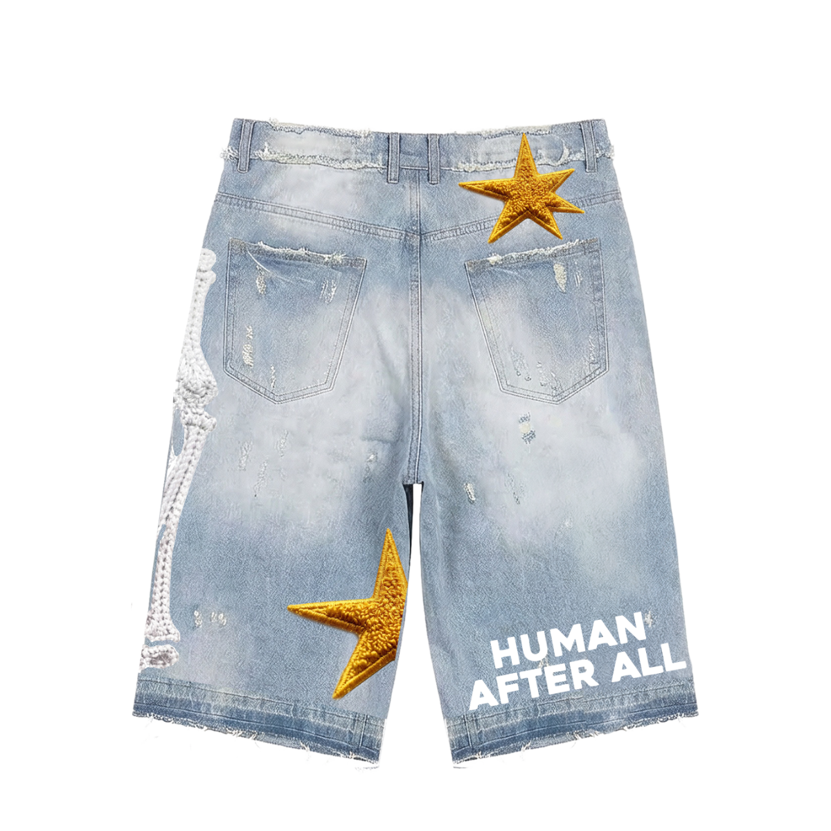 All Human "Kerosene" Shorts - Light Wash