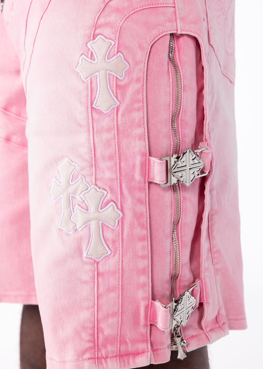 Guapi French Rose Cross Buckle Shorts