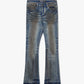 Valabasas "Fax" Washed Dark Blue Stacked Denim Jeans