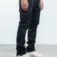 Midnight Black Slim Wax Jeans (MB-006)