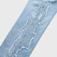 Homme + Femme "Superstar" Studded Denim Jeans - Blue