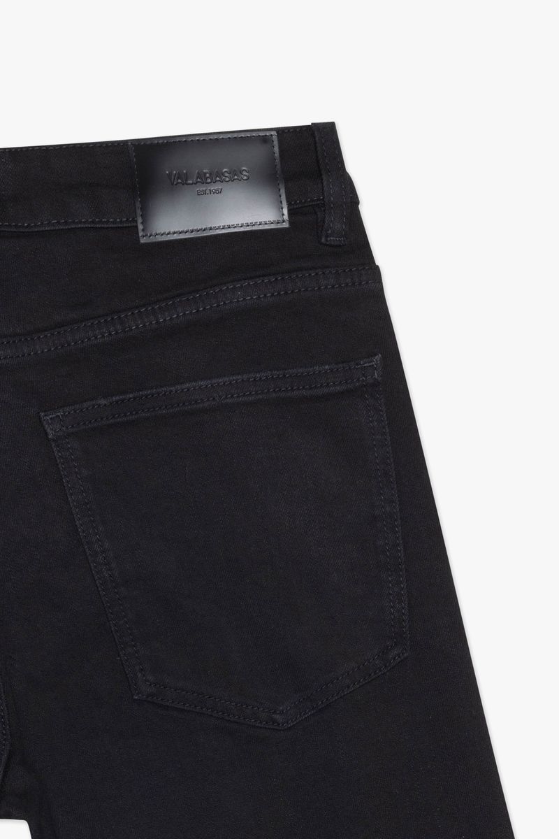 Valabasas Mr Stacked Black Stacked Denim Jeans - Front View