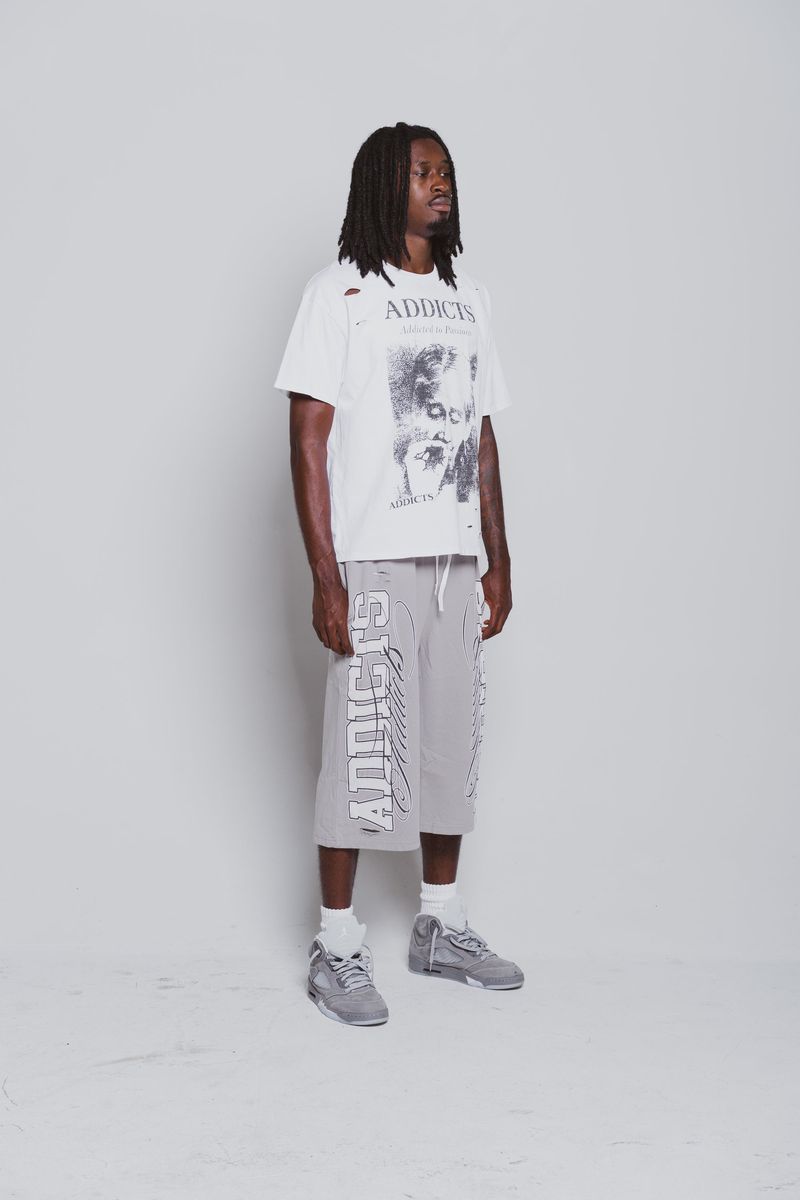 Addicts ATL "Varisty" Grey 3/4 Shorts