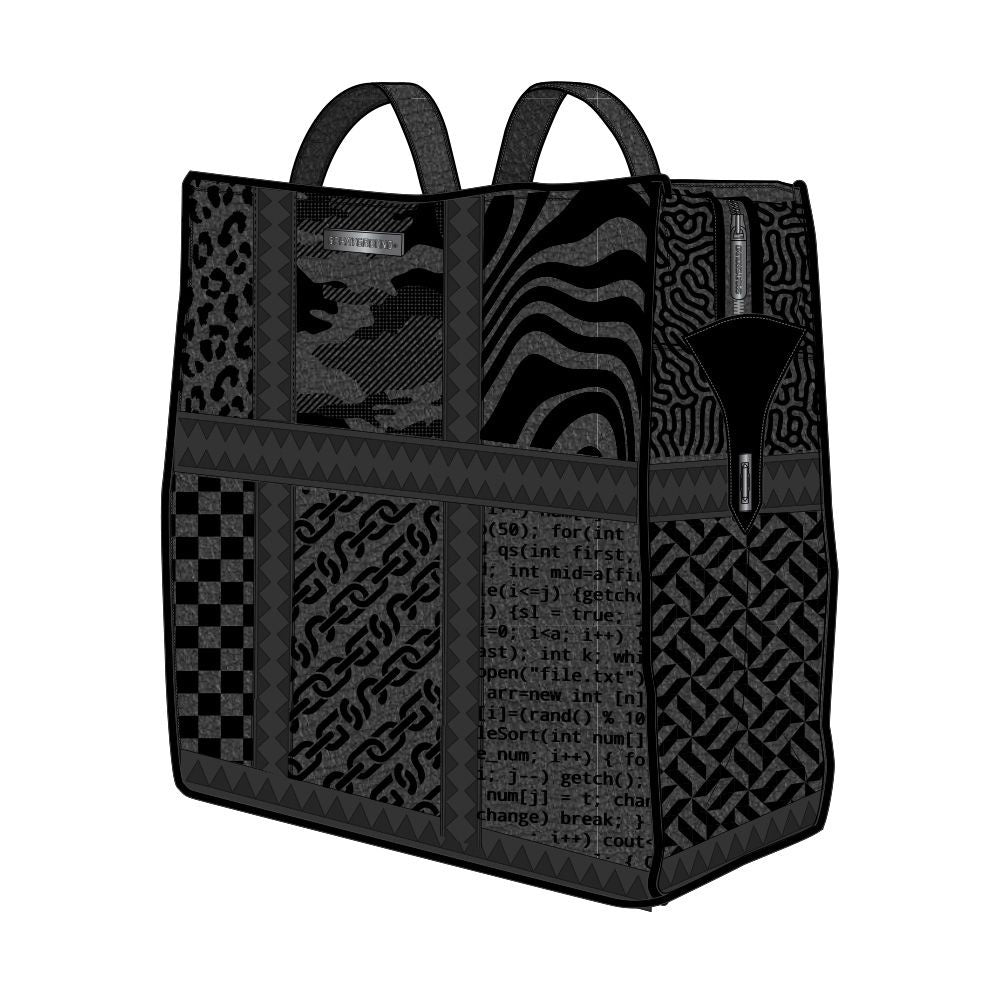 Image of Sprayground Exotic Illusion Duffle Carry On Bag with 16-inch height and 145-inch width in vibrant design, made from 100% PVC material for stylish travel convenience