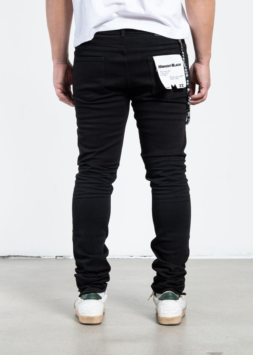 Midnight Black Non-Distressed Skinny Denim Jeans (MB-001)