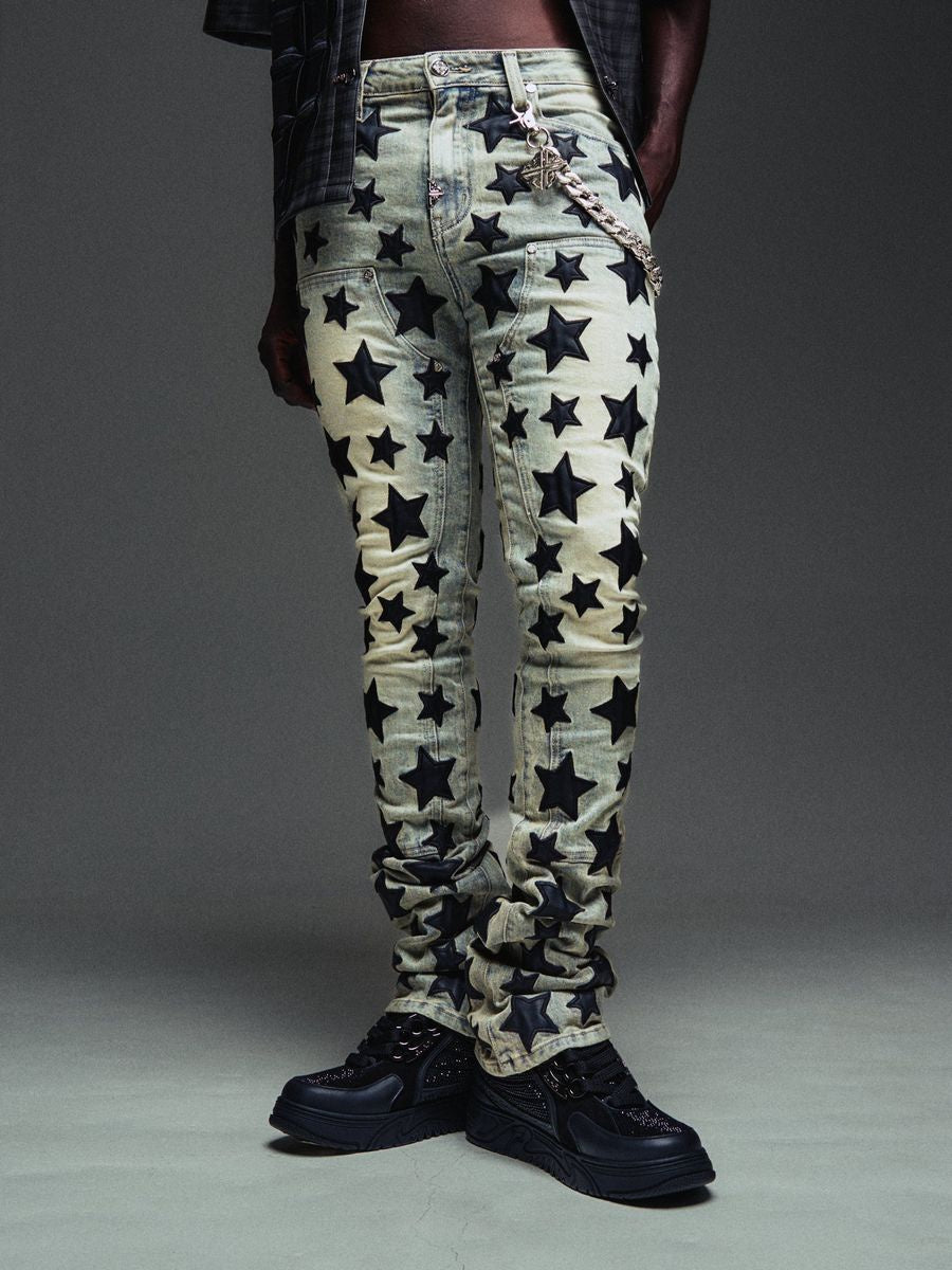 Guapi Vintage Blue Stars V2 Denim Jeans