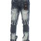 Stylo LS-02 Blue Washed Stacked Flare Jeans in a classic blue color with a stylish twist