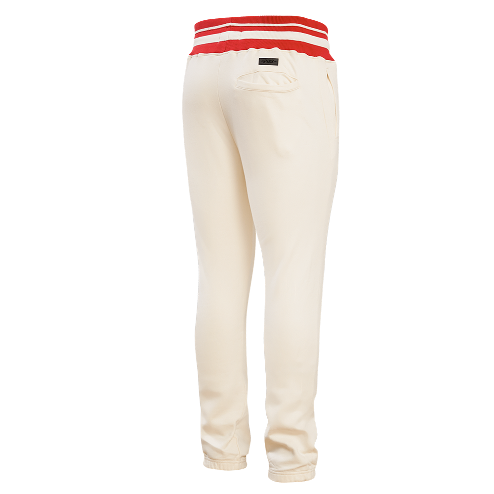 Pro Standard San Francisco 49ers Retro Logo Classics Sweatpants - Eggshell/Red (FS4443592-ERD)
