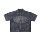 Rare Peace "Logo" Rhinestone Washed Black Zip Down Shirt (RJ6061)