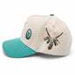 Reference "Paradise LA Gem Print" Snapback Hat - Cream/Teal (REF878)