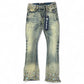 Valabasas "Ion - 33" Inseam" Vintage Wash Waxed Stacked Denim Jeans