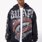 Black hoodie with chained zip detail and Guapi branding