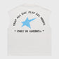 White Trap Star men's and women's cutoff T-shirt featuring front and back branded graphics and a true-to-size fit