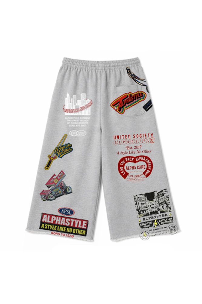 AlphaStyle Morda Long Shorts - Heather Grey