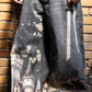Amor Jeans RM203B black digital print baggy jeans showcasing relaxed fit and trendy style