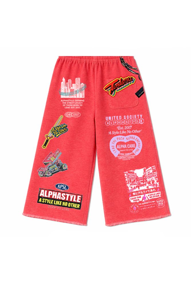 AlphaStyle Morda Long Shorts - Red