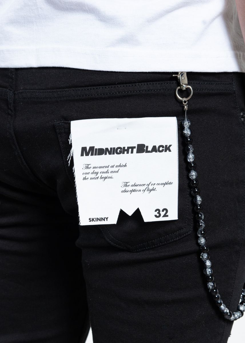Midnight Black Non-Distressed Skinny Denim Jeans (MB-001)