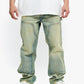 Full body shot of a model wearing Valabasas Mr Straight vintage wash denim jeans, demonstrating fit and style