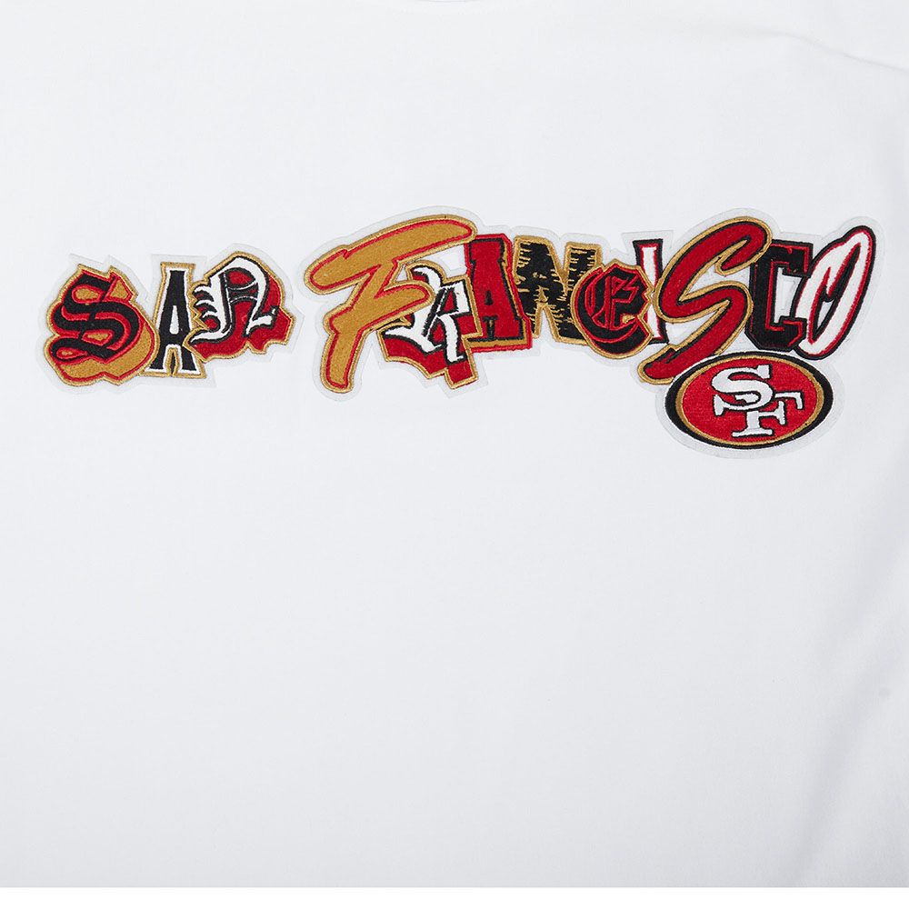 Back view featuring team branding and design on the white San Francisco 49ers City Ransom Tee