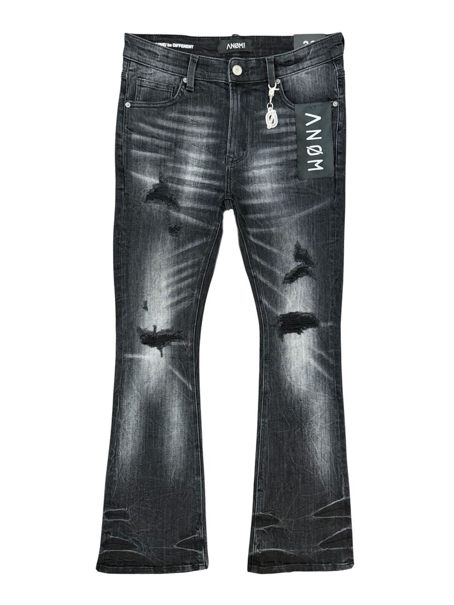 ANOM "Obscura" Black Wash Stacked Denim Jeans