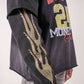Paper Money "247" Rhinestones Black Layered Long Sleeve