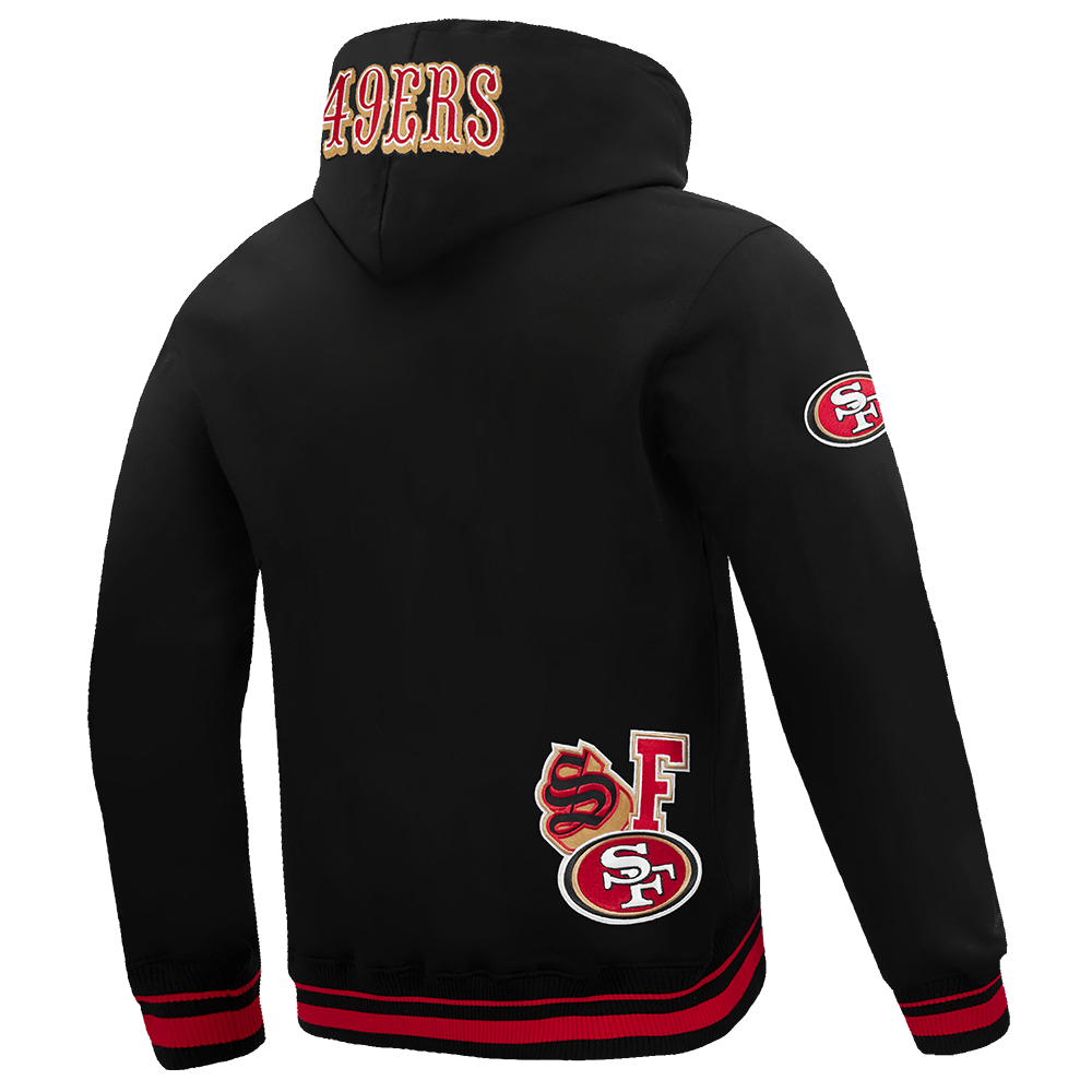 Pro Standard 49ers City Ransom Hoodie in black and red featuring team logo and stylish design for comfortable fan apparel