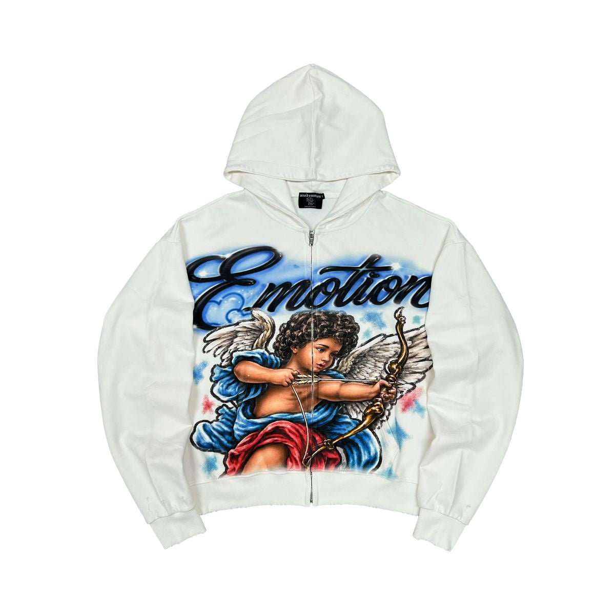 Mixed Emotion "Cupid's Arrow" White Zip Up Hoodie