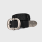 Homme + Femme "Iron Crest Patch" Belt - Black/Black