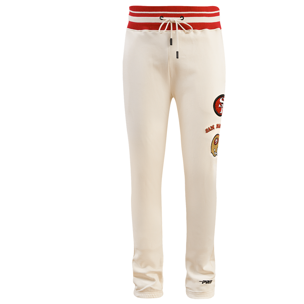 Pro Standard San Francisco 49ers Retro Logo Classics Sweatpants - Eggshell/Red (FS4443592-ERD)