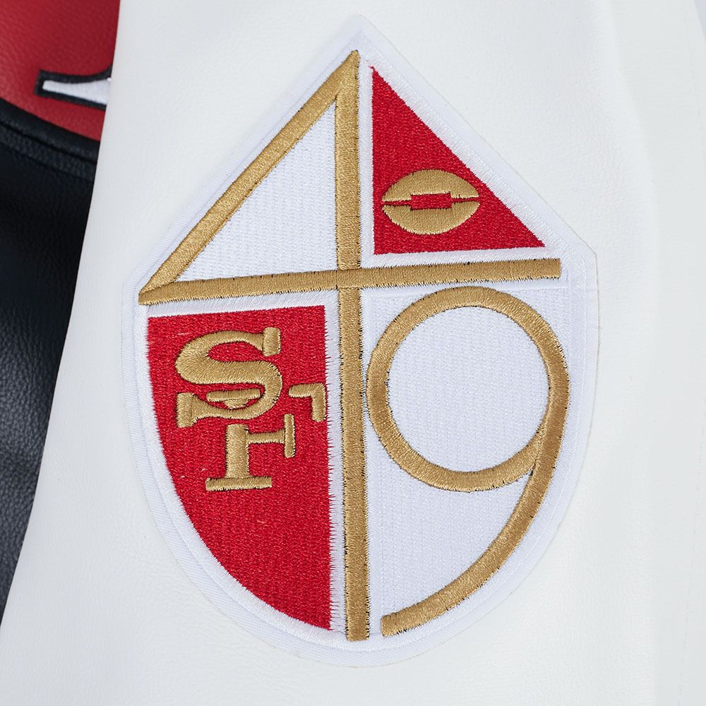 Pro Standard San Francisco 49ers Best Of Leather Varsity Jacket - Black/White (FS46410970-BLW)