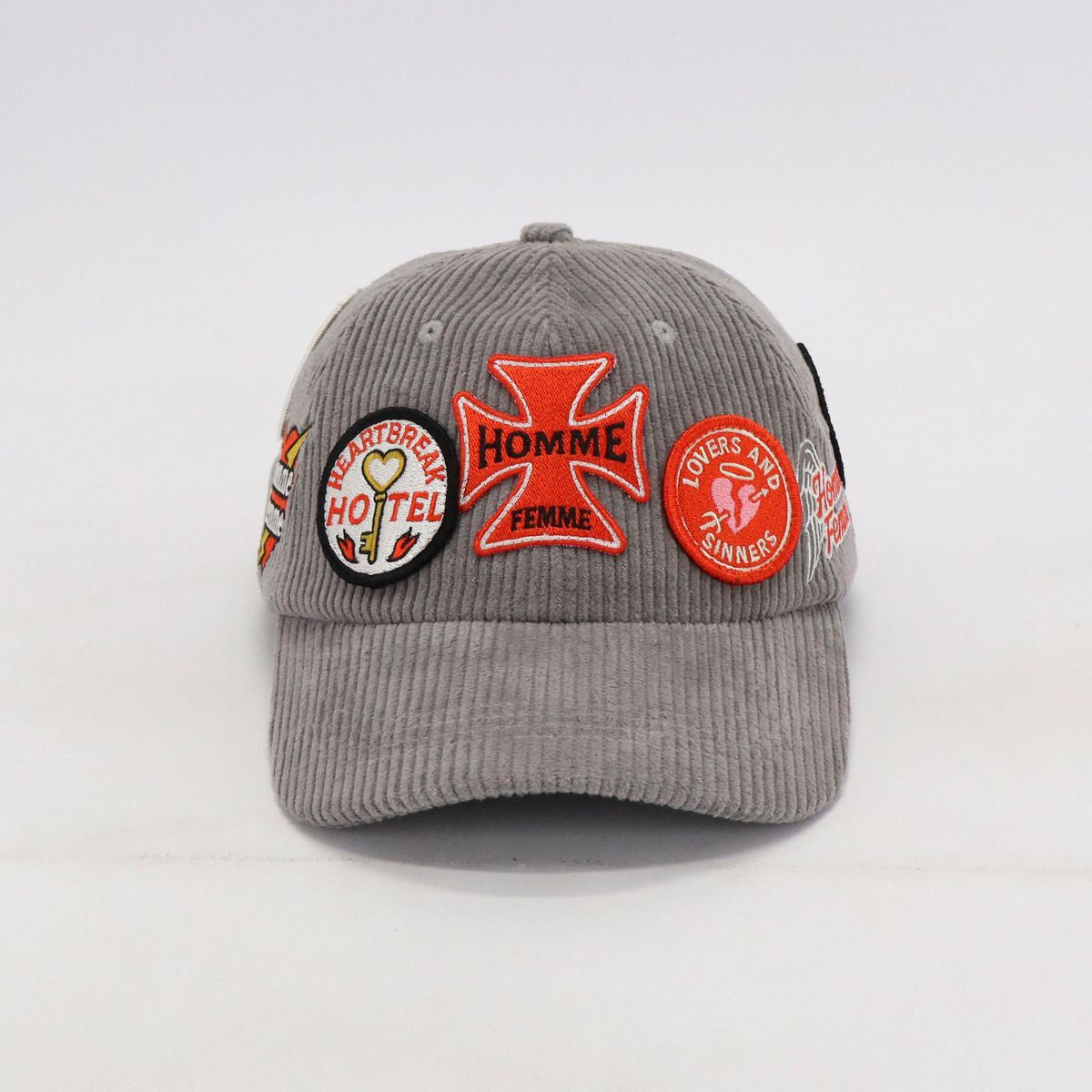 Homme Femme "Heartbreak" Corduroy Hat - Grey