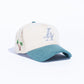 Reference "Paradise LA" Corduroy Snapback Hat - Cream/Blue/Silver (REF803)