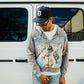 Full-length image of the grey Rhinestone hoodie highlighting its casual yet stylish design