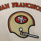Back view highlighting the retro design and team branding on the 49ers tee