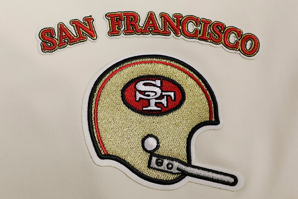 Back view highlighting the retro design and team branding on the 49ers tee