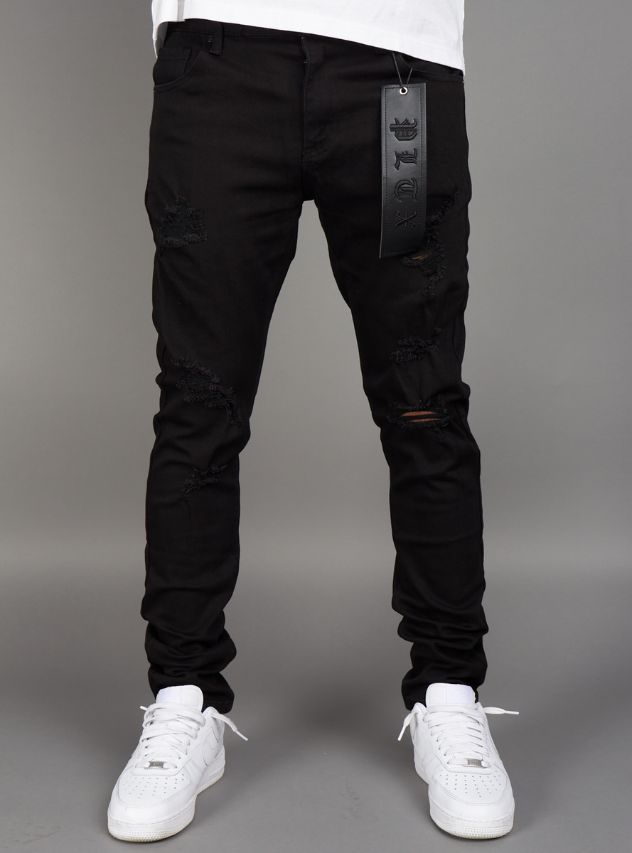 Politics Jeans Doom Skinny Fit Jet Black Denim (DOOM215)