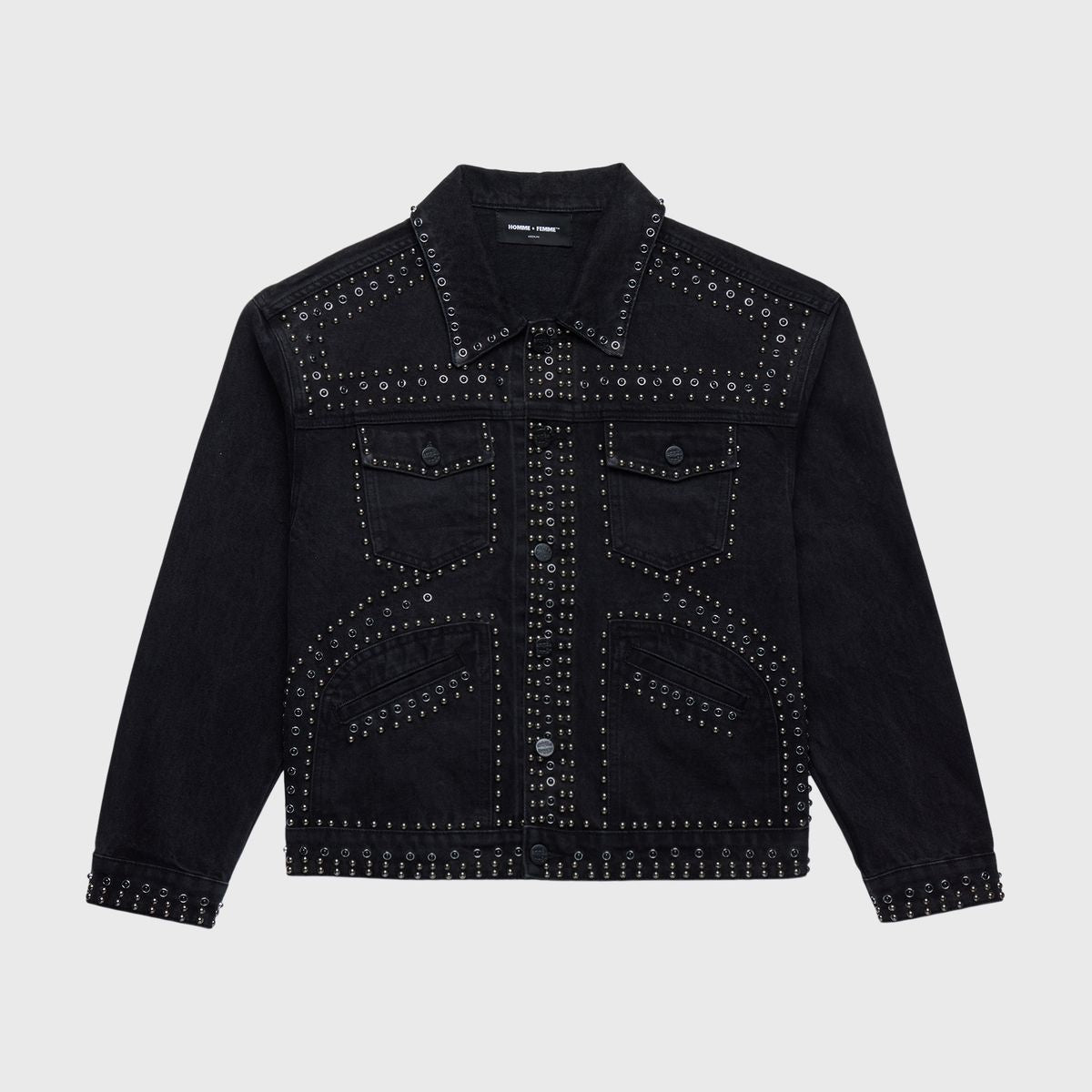 Homme + Femme "Ornament" Denim Jacket - Black