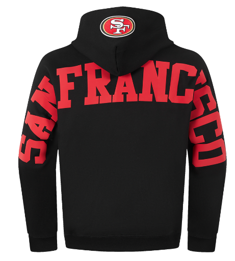 Black San Francisco 49ers Wingspan Hoodie from Pro Standard with logo