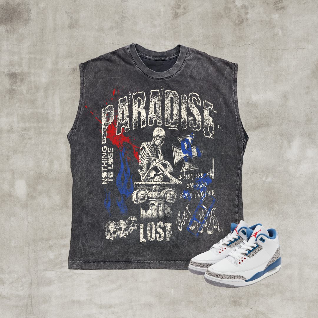 Paradise Lost "Deep Thoughts" Charcoal Muscle Tee