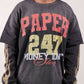 Paper Money "247" Rhinestones Black Layered Long Sleeve