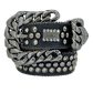 BB Simon Curb Chain Safa 2 Belt - Jet Hem (W25-JetHem-BF) - Women's stylish and fashionable belt in jet black color with chain design